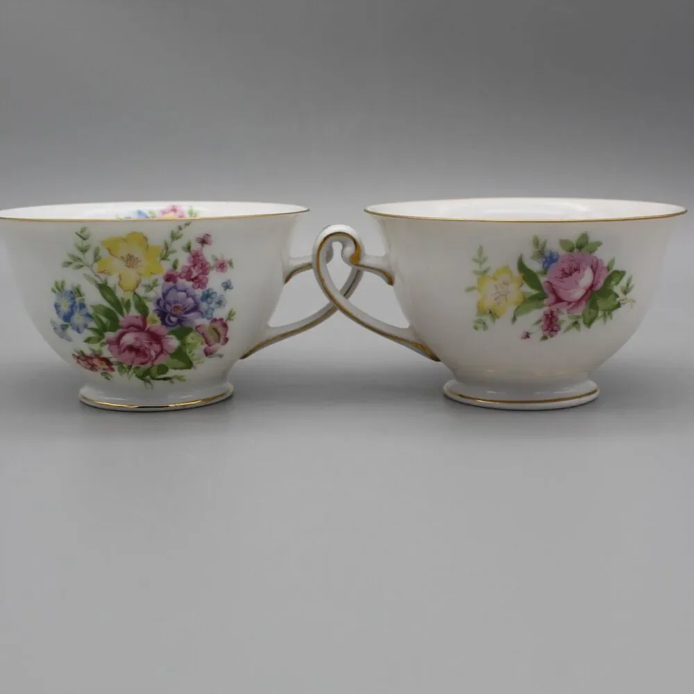 Floral Vintage Tea Cup & Saucers Set of 4 Spring Kingswood Occupied Japan